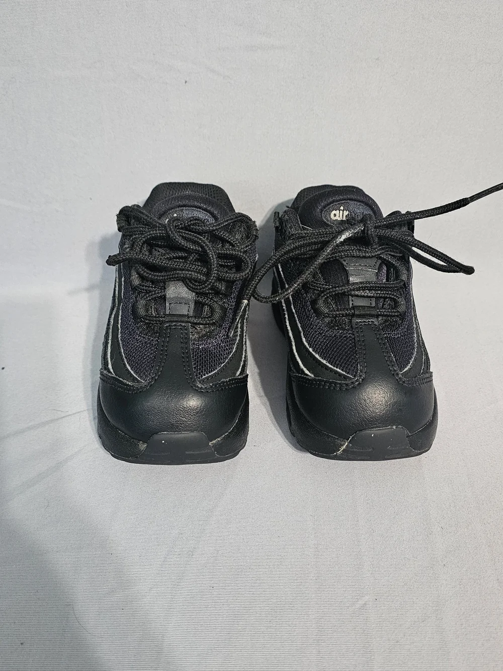 Nike Air Max Kids Black Athletic Sneakers with White Trim